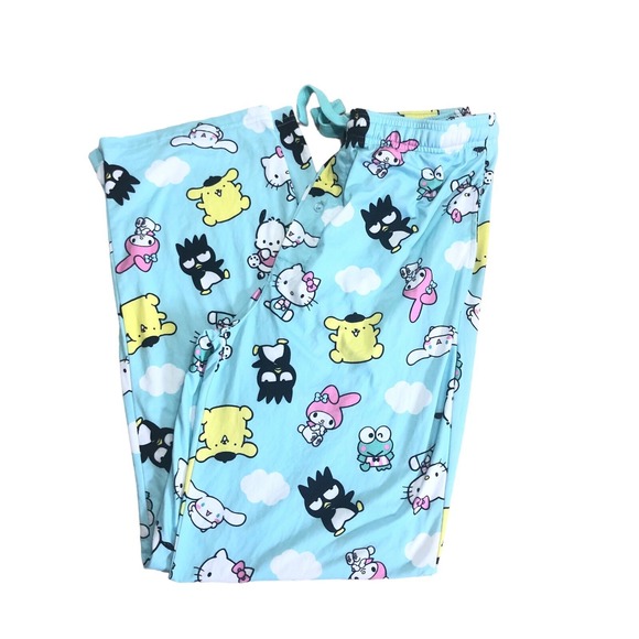 Hello Kitty by Sanrio PJ Bottoms Womens Size M Blue Lounge Pants Novelty Y2K - Picture 10 of 10